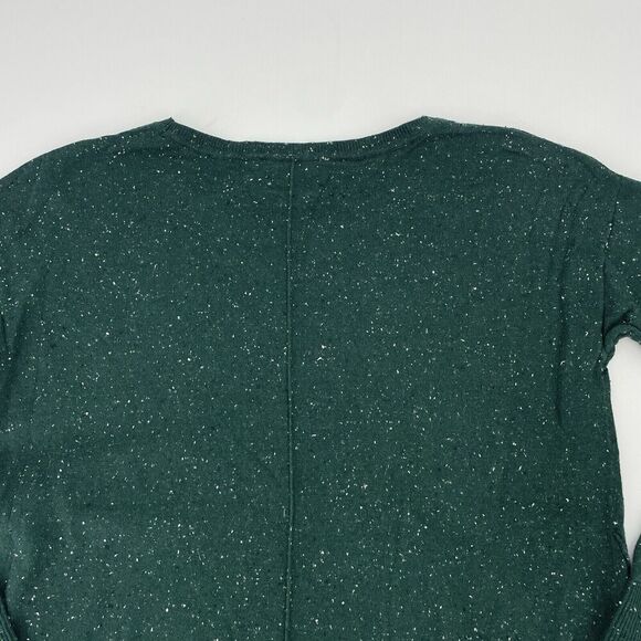 ANN Taylor LOFT Sweater Women's Small Green Christmas Knit Hi-Low Hem Pullover - Picture 8 of 9